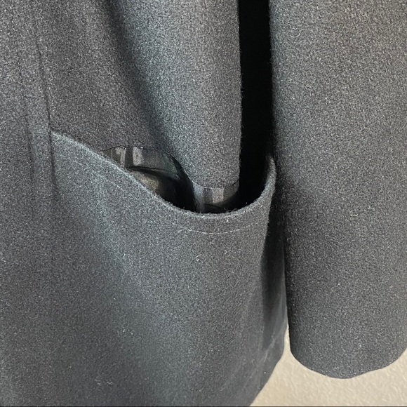 Vintage 70’s ILGWU Black Wool Double Breasted Pea Coat XL - Picture 3 of 11